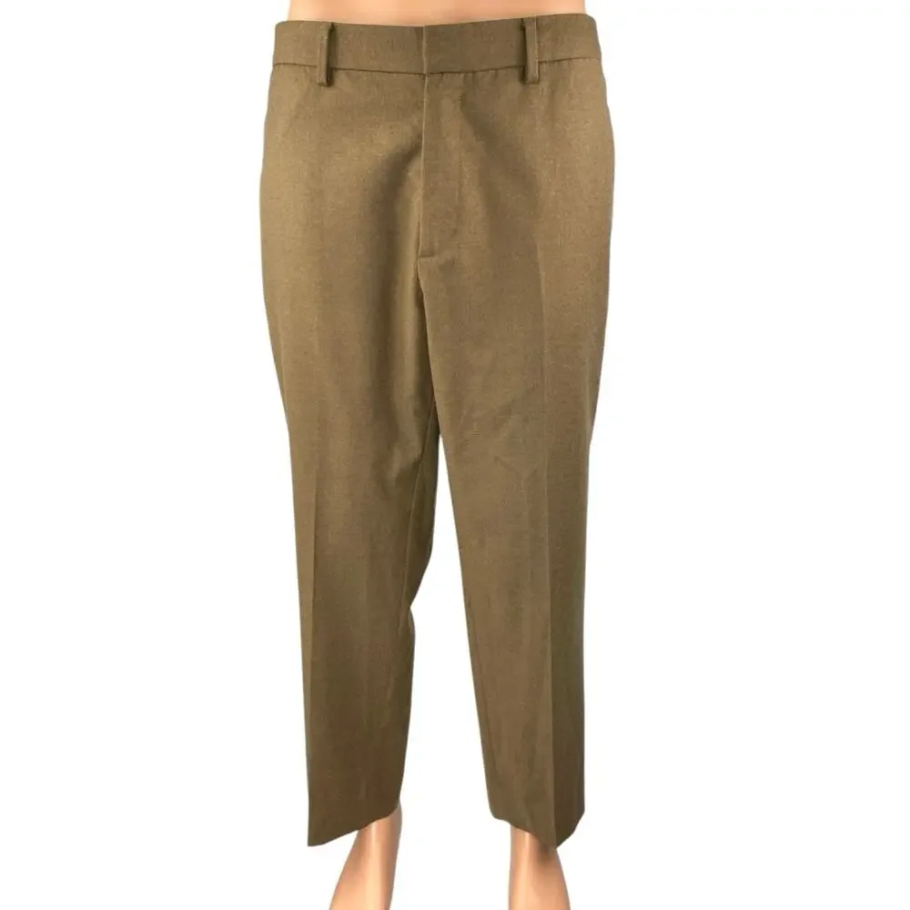 Banana Republic 100% Wool Men's Brown Straight Tapered Trousers Dress Pants 36
